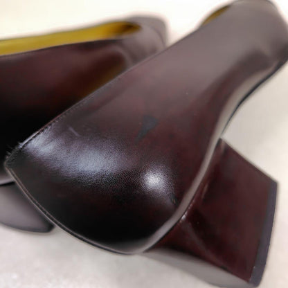 FENDI Shoes Pumps Heel FF EU 36.5 US 6.5 Dark Brown Authentic