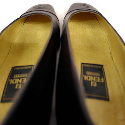 FENDI Shoes Pumps Heel FF EU 36.5 US 6.5 Dark Brown Authentic