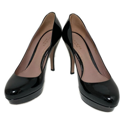 GUCCI Shoes Pumps Heel EU 36.5 US 6.5 Patent Leather Black Authentic