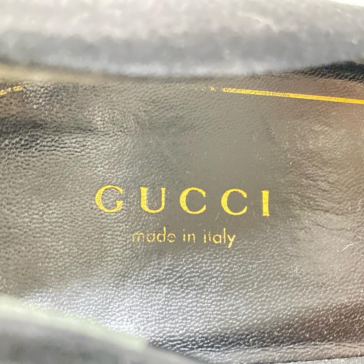 GUCCI Shoes Pumps Heel EU 37 US 7 Suede Black Authentic