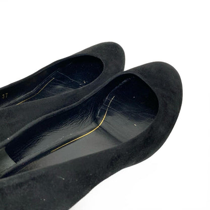 GUCCI Shoes Pumps Heel EU 37 US 7 Suede Black Authentic