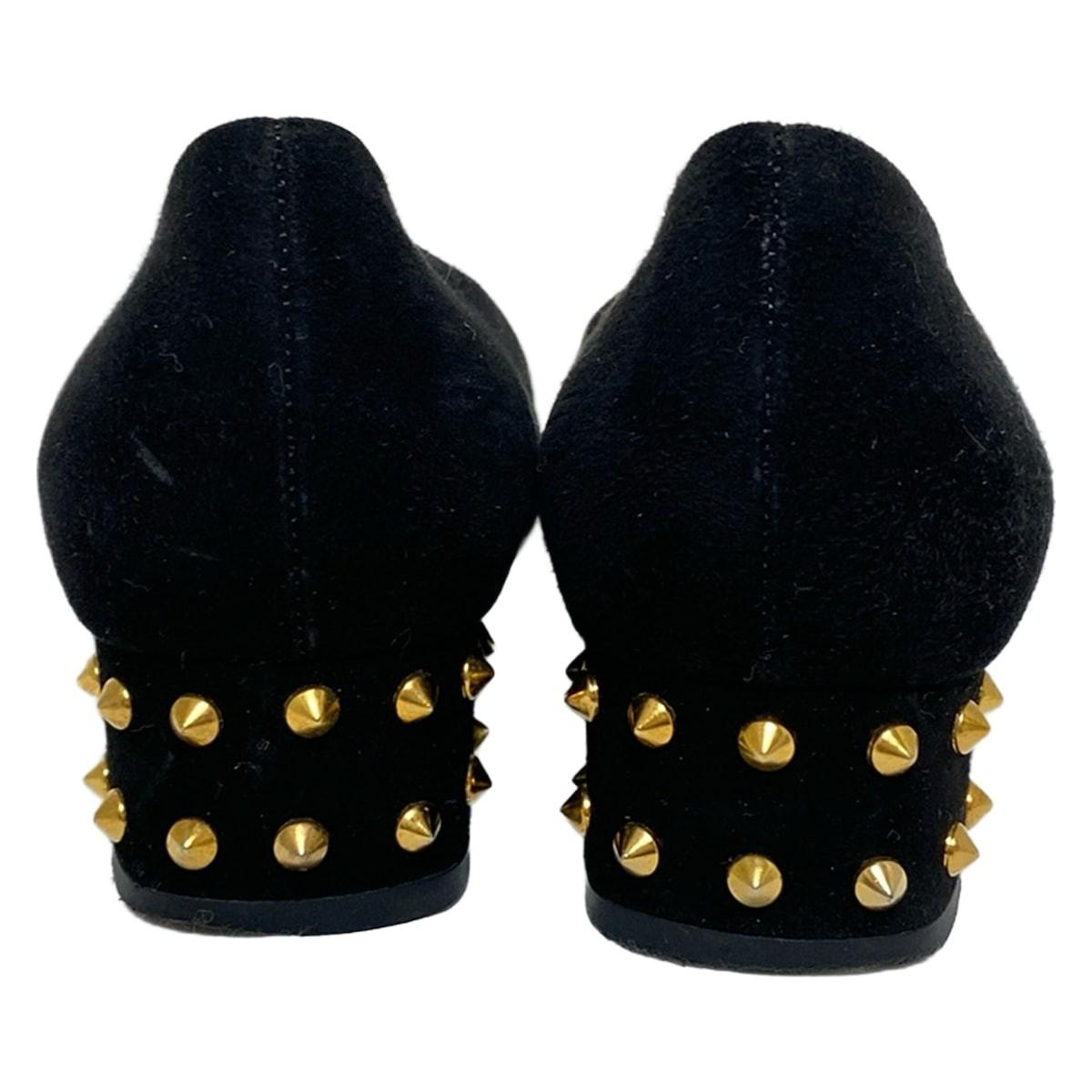 GUCCI Shoes Pumps Heel EU 37 US 7 Suede Black Authentic