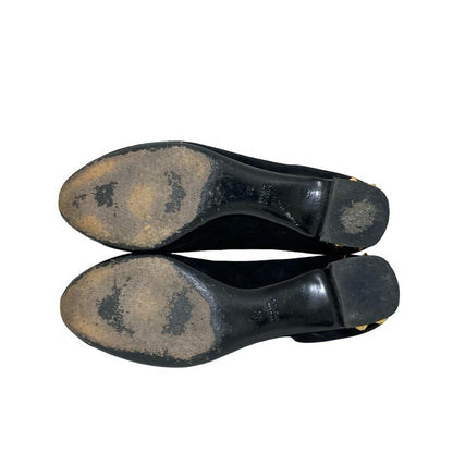 GUCCI Shoes Pumps Heel EU 37 US 7 Suede Black Authentic