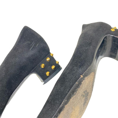 GUCCI Shoes Pumps Heel EU 37 US 7 Suede Black Authentic