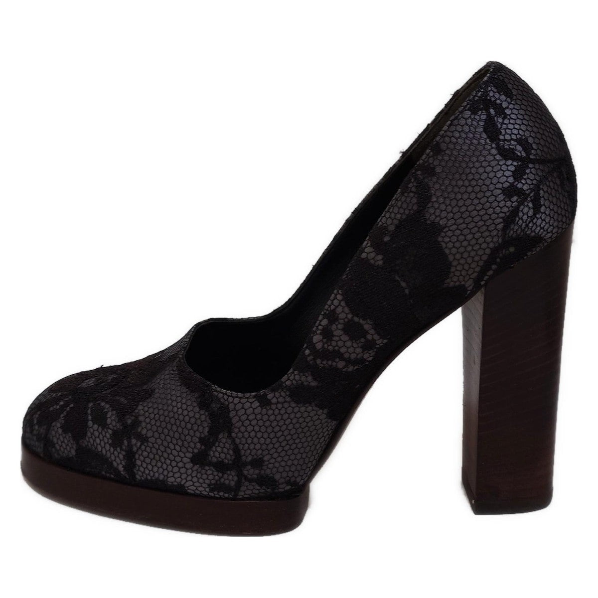 GUCCI Shoes Pumps Heel EU 37 US 7 Gray Purple Authentic