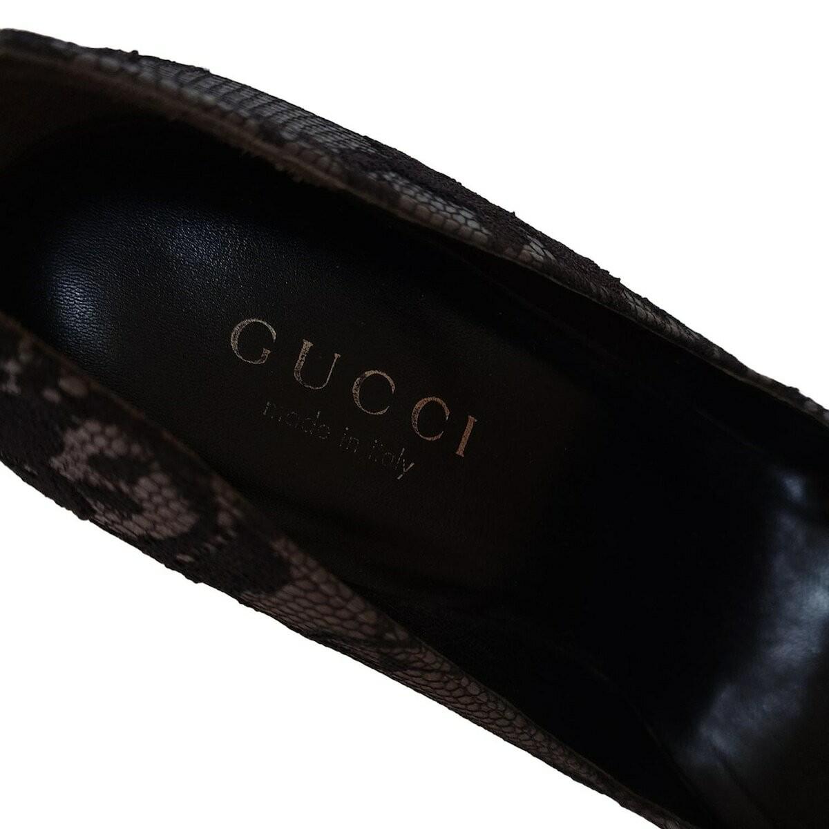 GUCCI Shoes Pumps Heel EU 37 US 7 Gray Purple Authentic