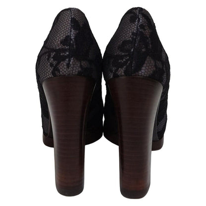 GUCCI Shoes Pumps Heel EU 37 US 7 Gray Purple Authentic