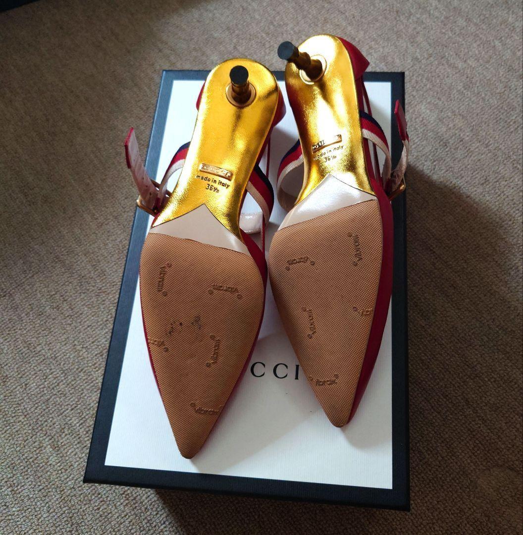 GUCCI Shoes Pumps Heel EU 36.5 US 6.5 Red Authentic