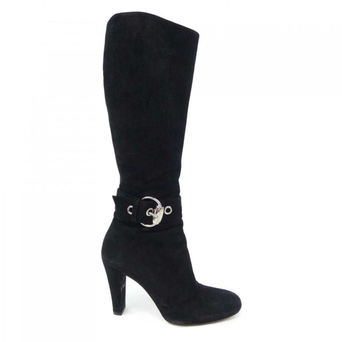 GUCCI Long Boots Shoes EU 37 US 7 Black Authentic