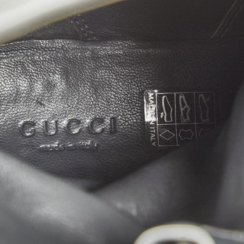 GUCCI Long Boots Shoes Shima EU 37 US 7 Suede Gray Authentic