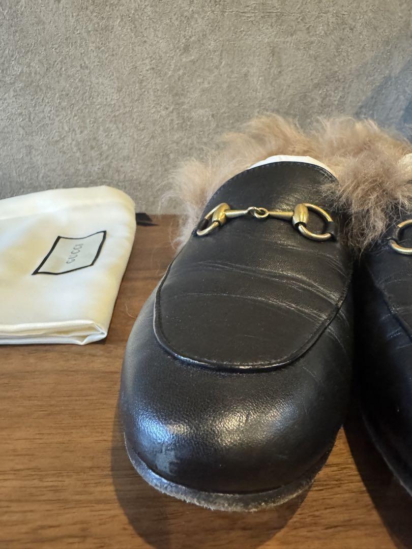 GUCCI Loafers Shoes Horse Bit EU 36 US 6 Leather Black Authentic