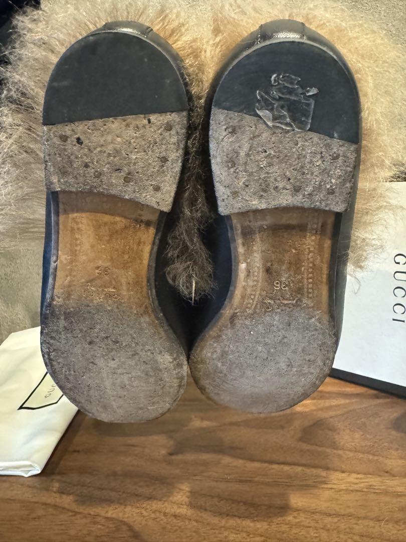 GUCCI Loafers Shoes Horse Bit EU 36 US 6 Leather Black Authentic