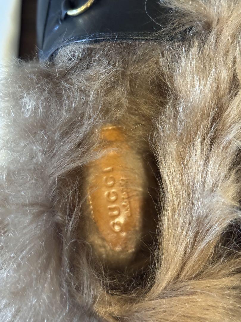 GUCCI Loafers Shoes Horse Bit EU 36 US 6 Leather Black Authentic