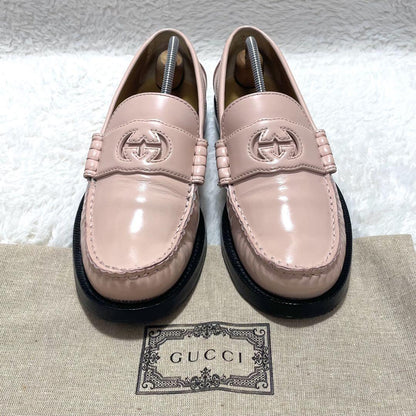 GUCCI Loafers Shoes Interlocking G EU 39 US 9 Pink Authentic