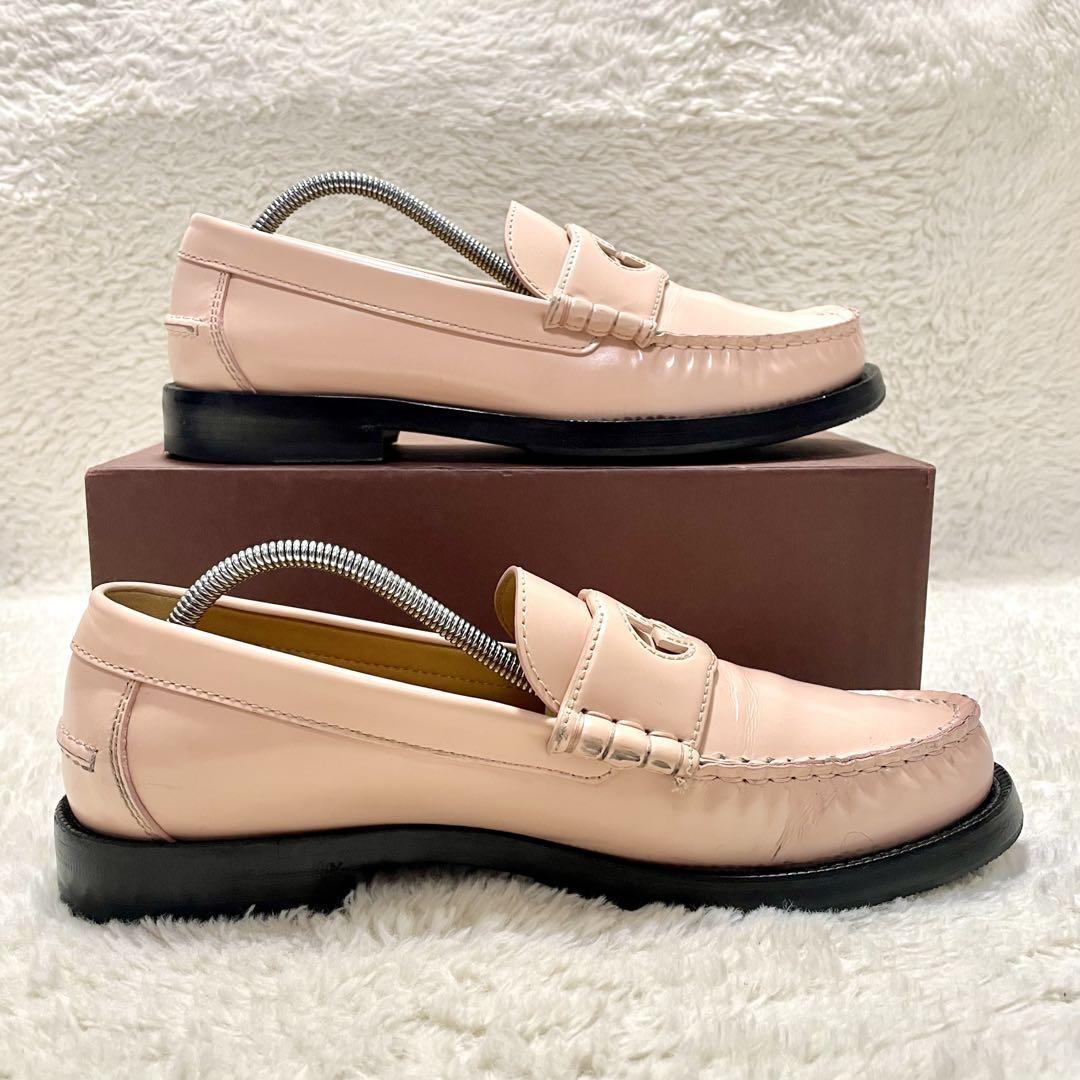 GUCCI Loafers Shoes Interlocking G EU 39 US 9 Pink Authentic