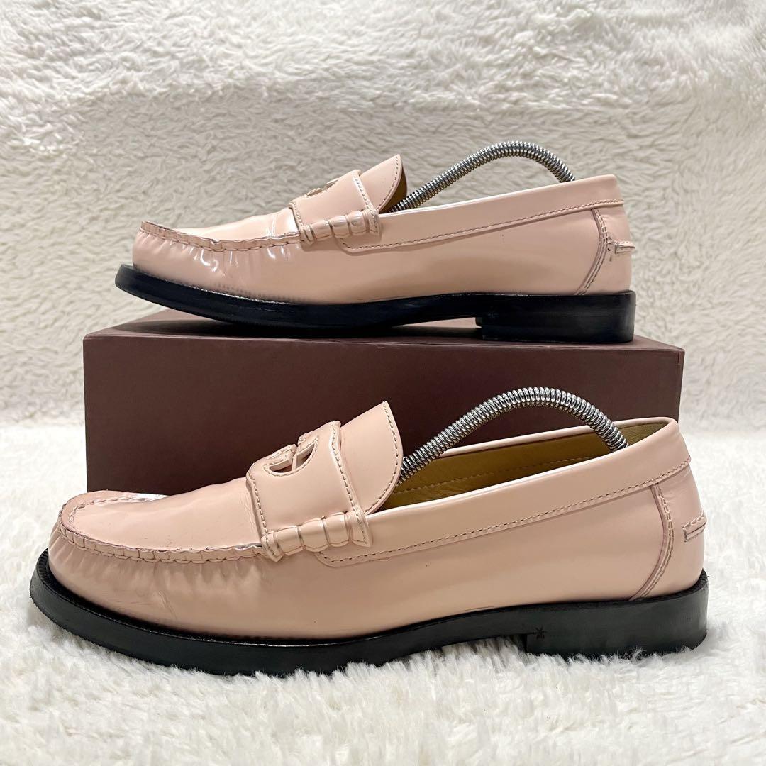 GUCCI Loafers Shoes Interlocking G EU 39 US 9 Pink Authentic