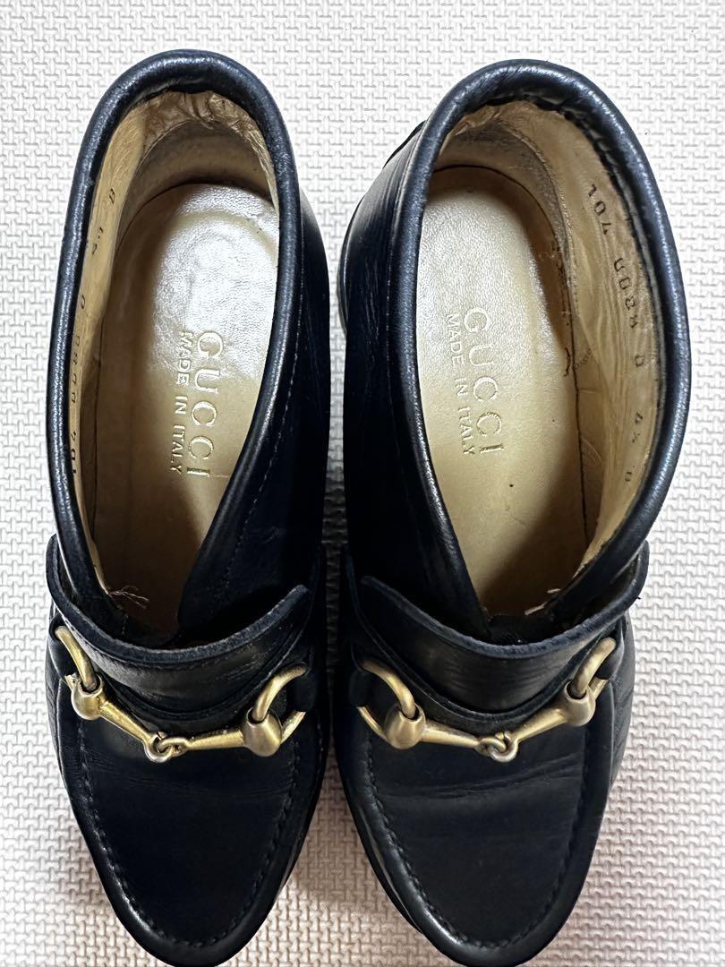 GUCCI Loafers Shoes Horse Bit EU 34.5 US 4.5 Black Authentic