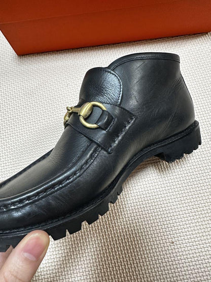 GUCCI Loafers Shoes Horse Bit EU 34.5 US 4.5 Black Authentic