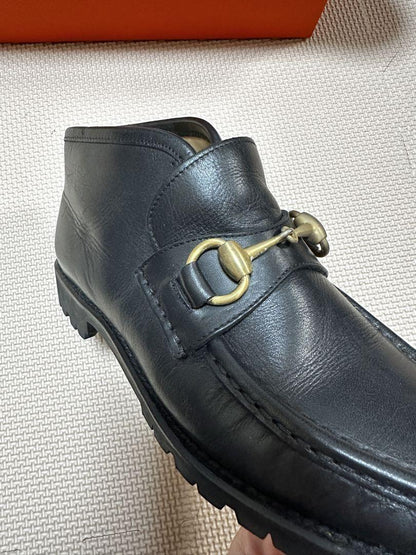 GUCCI Loafers Shoes Horse Bit EU 34.5 US 4.5 Black Authentic