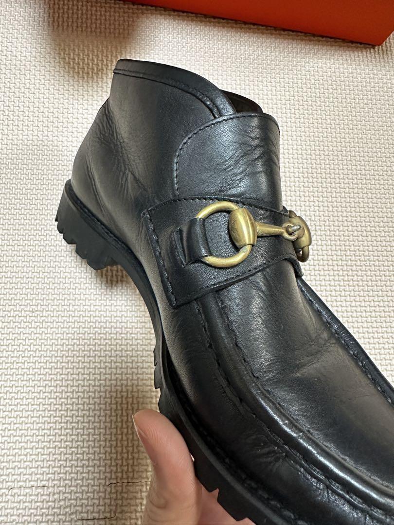 GUCCI Loafers Shoes Horse Bit EU 34.5 US 4.5 Black Authentic