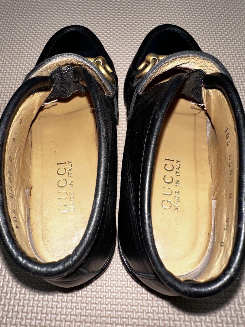 GUCCI Loafers Shoes Horse Bit EU 34.5 US 4.5 Black Authentic