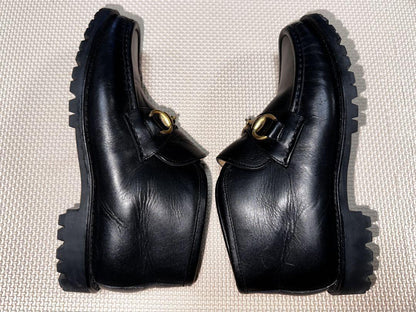 GUCCI Loafers Shoes Horse Bit EU 34.5 US 4.5 Black Authentic