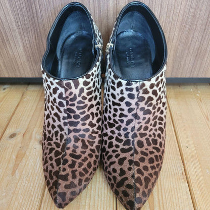 GUCCI Short Boots Shoes EU 37.5 US 7.5 Leopard Authentic