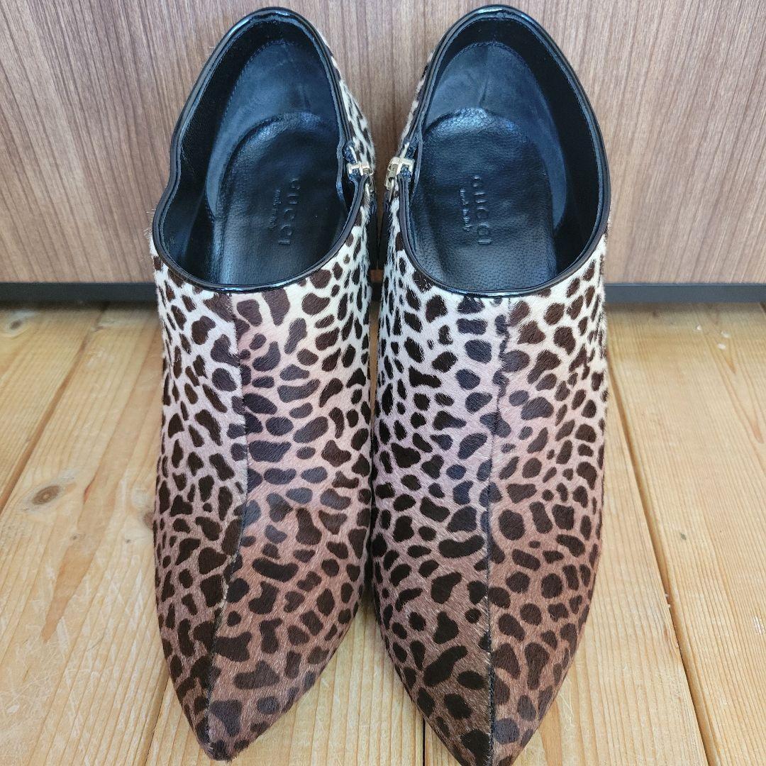 GUCCI Short Boots Shoes EU 37.5 US 7.5 Leopard Authentic