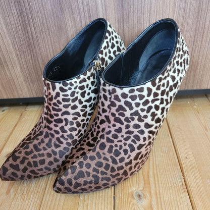 GUCCI Short Boots Shoes EU 37.5 US 7.5 Leopard Authentic