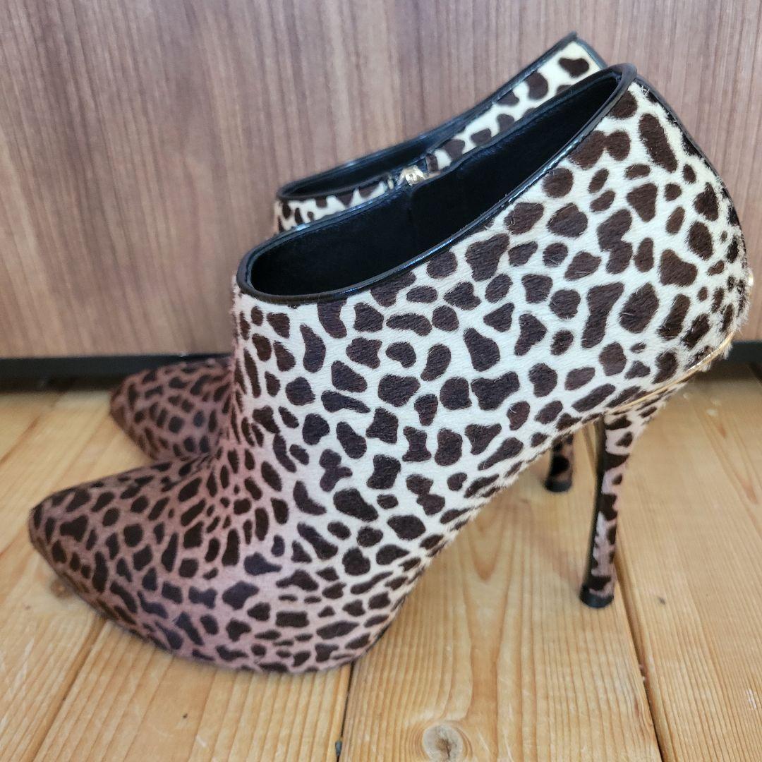 GUCCI Short Boots Shoes EU 37.5 US 7.5 Leopard Authentic