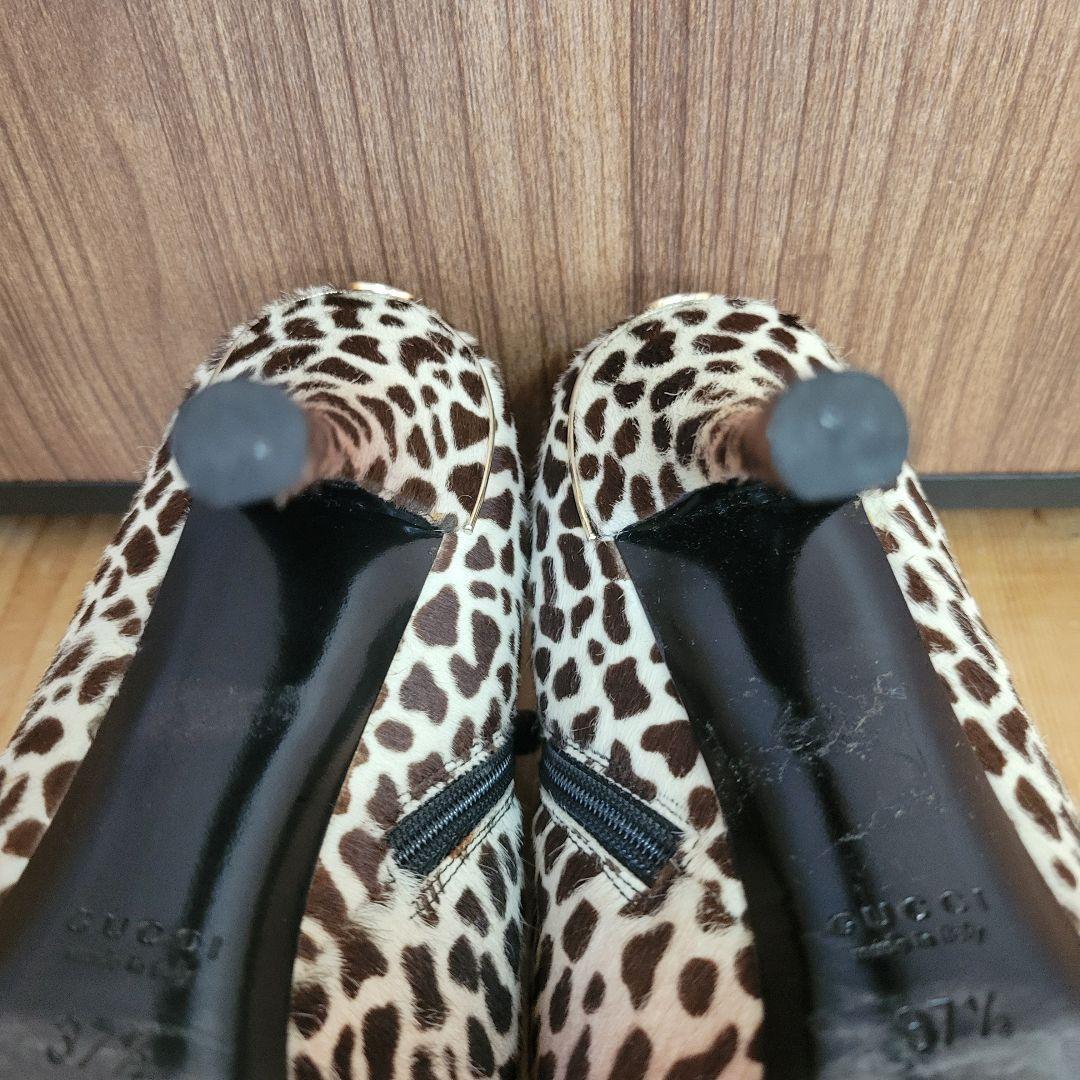 GUCCI Short Boots Shoes EU 37.5 US 7.5 Leopard Authentic