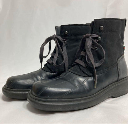 GUCCI Short Boots Shoes EU 35.5 US 5.5 Leather Canvas Black Authentic