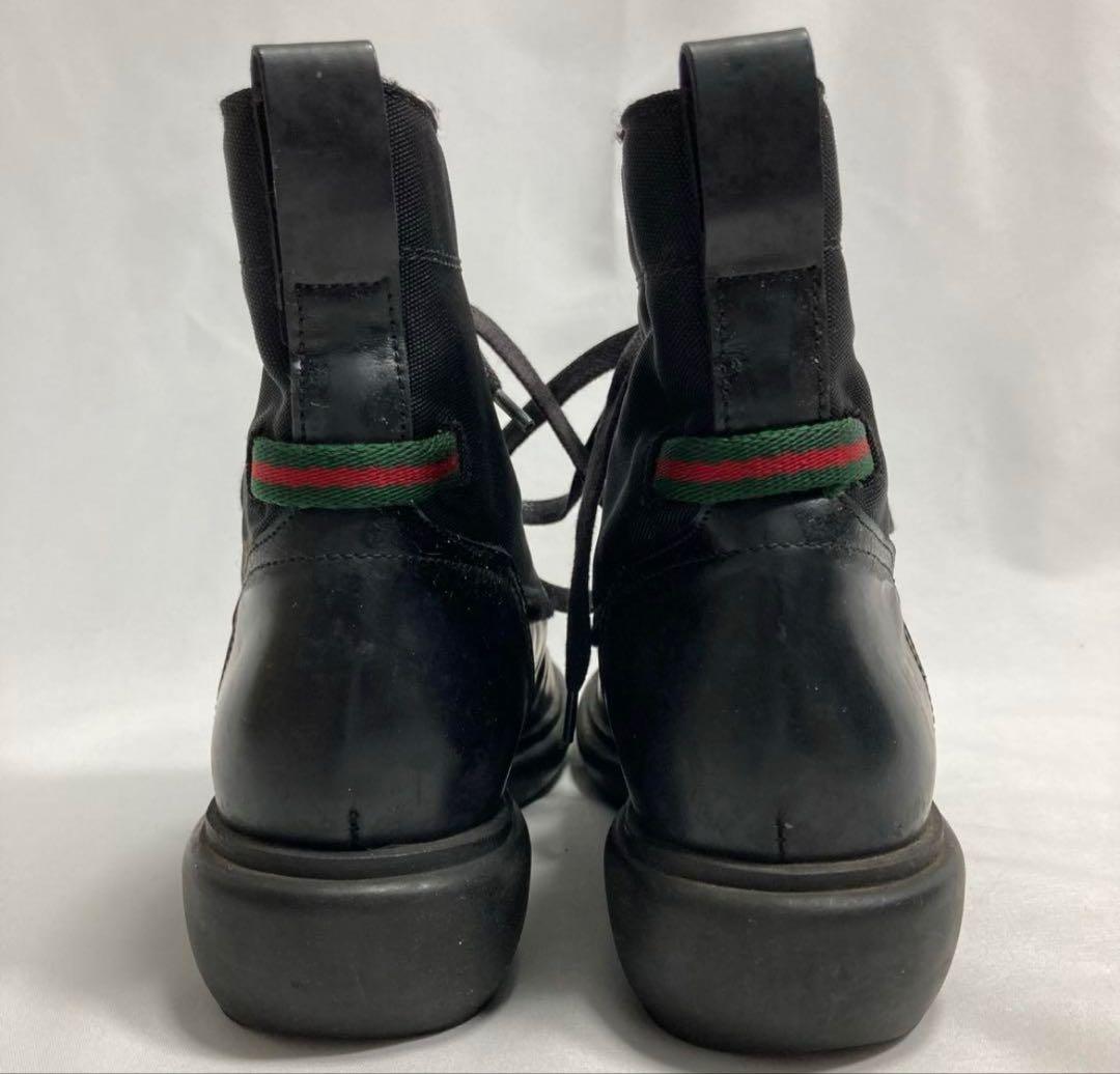 GUCCI Short Boots Shoes EU 35.5 US 5.5 Leather Canvas Black Authentic