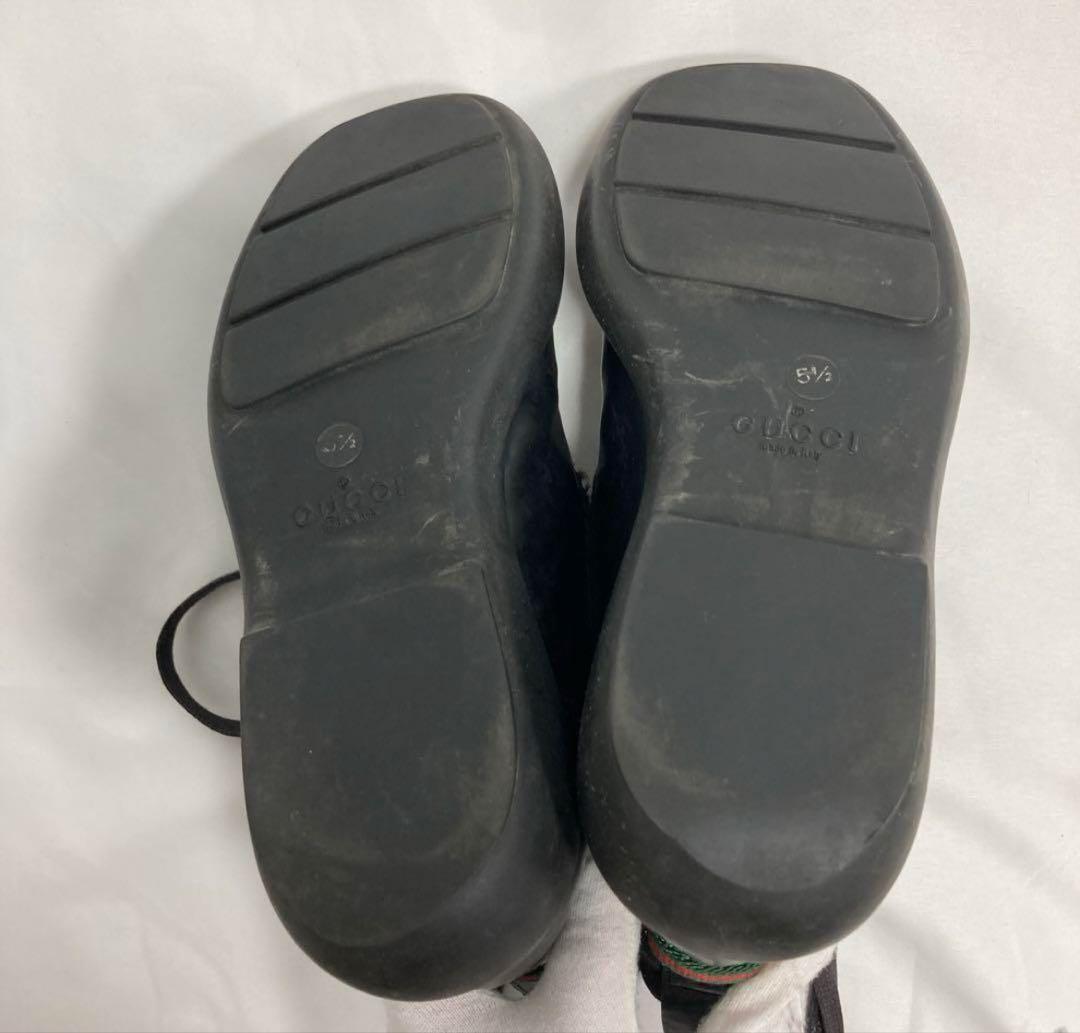 GUCCI Short Boots Shoes EU 35.5 US 5.5 Leather Canvas Black Authentic