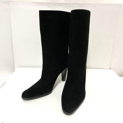 GUCCI Boots Shoes EU 37 US 7 Leather Suede Black Authentic