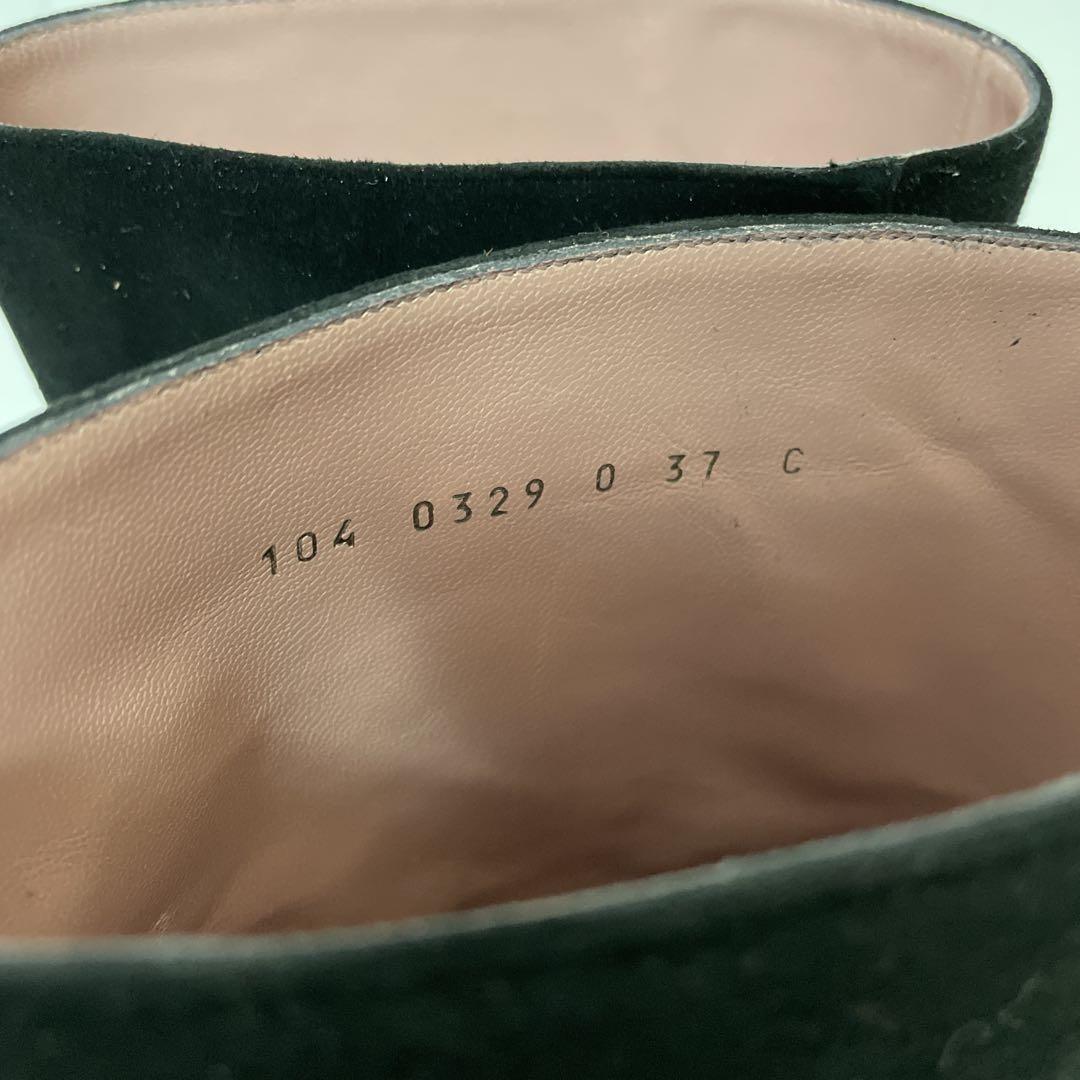 GUCCI Boots Shoes EU 37 US 7 Leather Suede Black Authentic