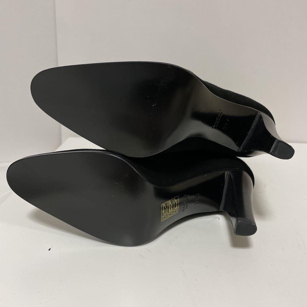 GUCCI Boots Shoes EU 37 US 7 Leather Suede Black Authentic