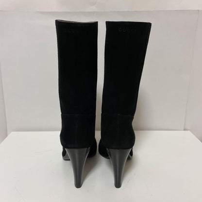 GUCCI Boots Shoes EU 37 US 7 Leather Suede Black Authentic