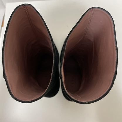 GUCCI Boots Shoes EU 37 US 7 Leather Suede Black Authentic