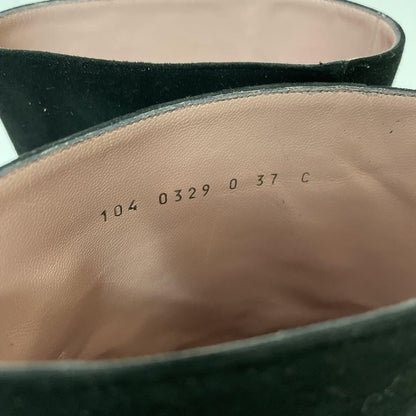 GUCCI Boots Shoes EU 37 US 7 Leather Suede Black Authentic