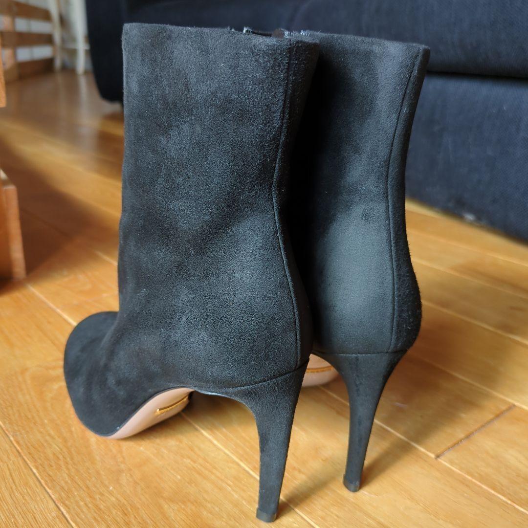 GUCCI Short Boots Shoes EU 36 US 6 Suede Black Authentic