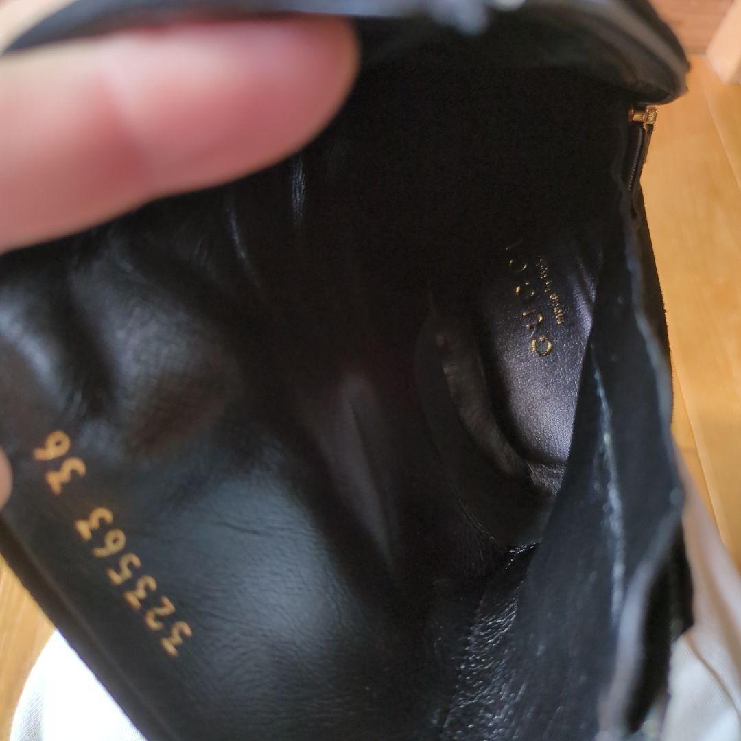 GUCCI Short Boots Shoes EU 36 US 6 Suede Black Authentic