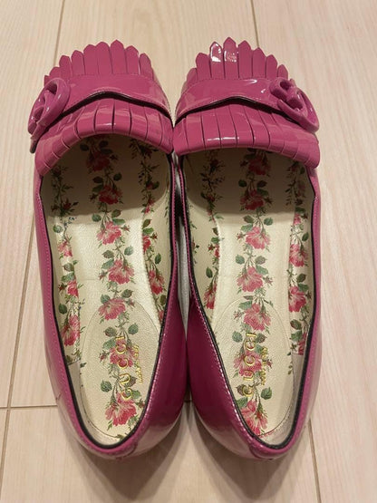 GUCCI Flat Shoes EU 35 US 5 GG Pink Authentic