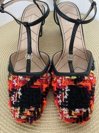 GUCCI Sandals Shoes EU 35.5 US 5.5 Multicolor Authentic