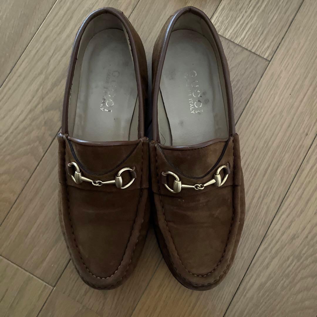 GUCCI Loafers Shoes Horse Bit EU 36.5 US 6.5 Brown Authentic