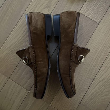 GUCCI Loafers Shoes Horse Bit EU 36.5 US 6.5 Brown Authentic