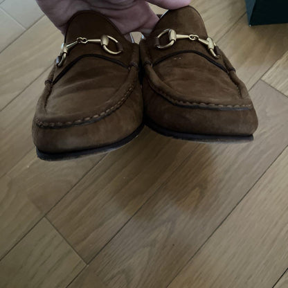GUCCI Loafers Shoes Horse Bit EU 36.5 US 6.5 Brown Authentic