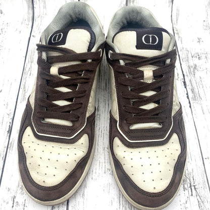 Christian Dior Sneakers Shoes Low-Cut Oblique EU 41US 8 Brown Authentic