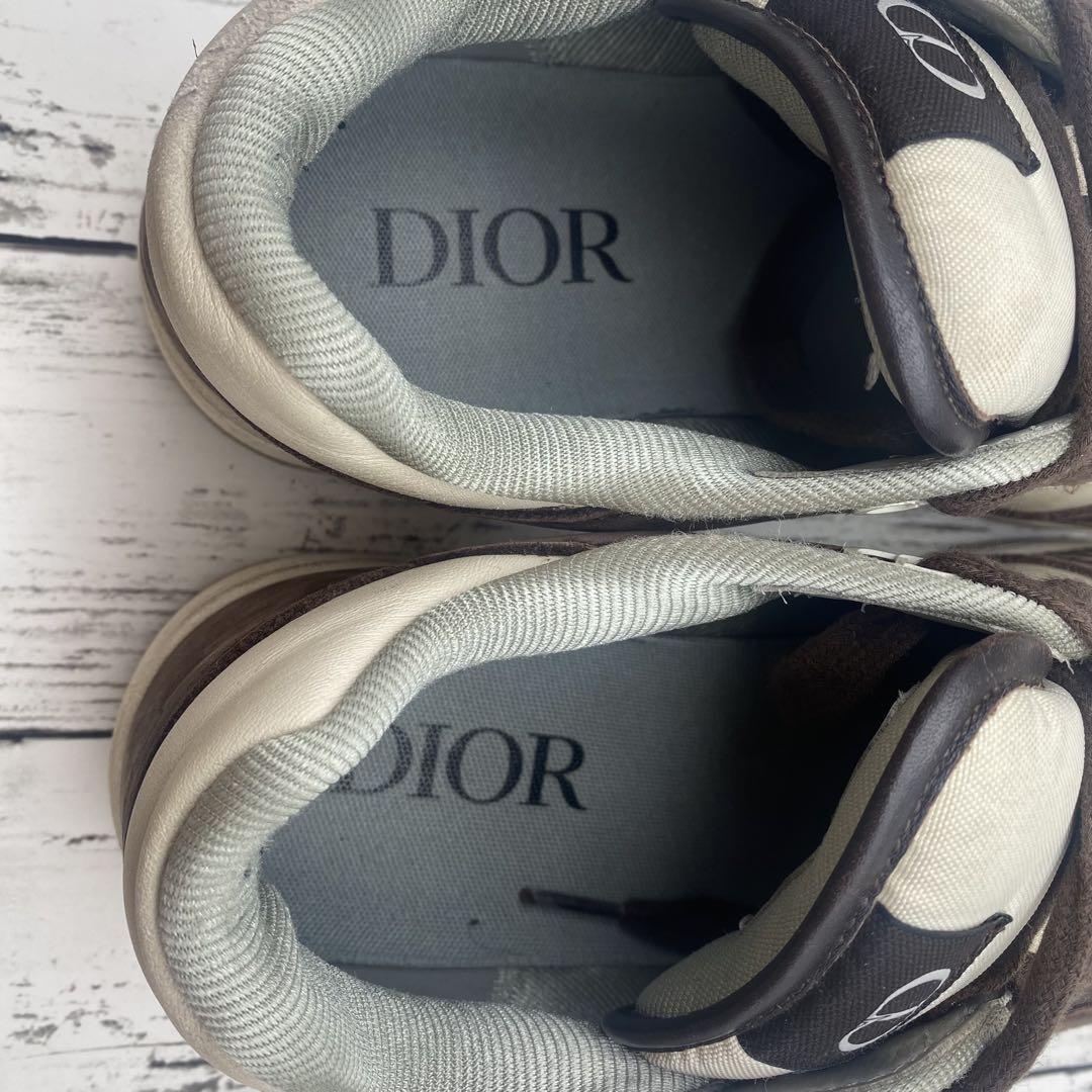 Christian Dior Sneakers Shoes Low-Cut Oblique EU 41US 8 Brown Authentic