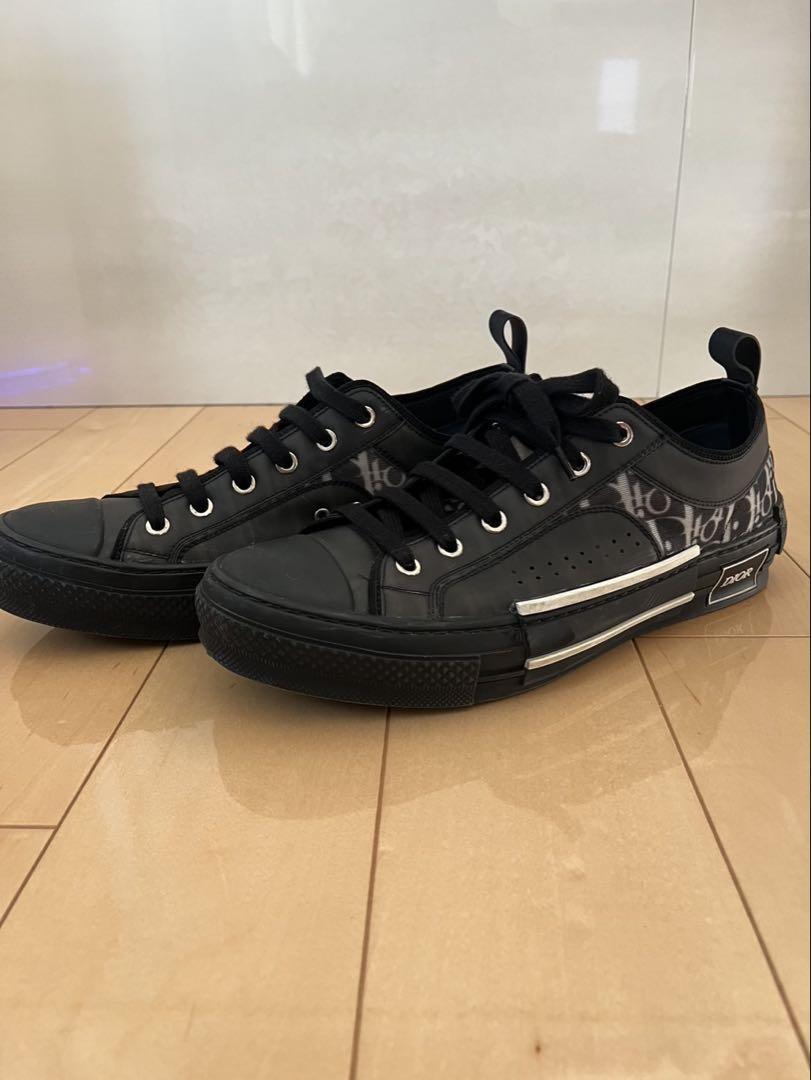Christian Dior Sneakers Shoes Low-Cut Oblique EU 41 US 8 Black Authentic